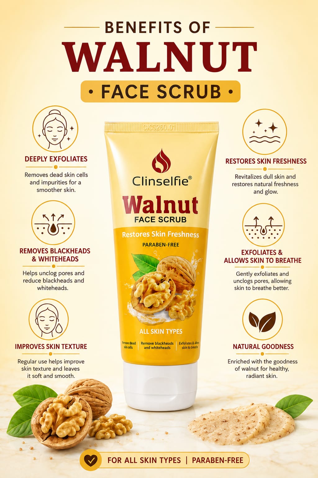 Clinselfie Walnut Face Scrub