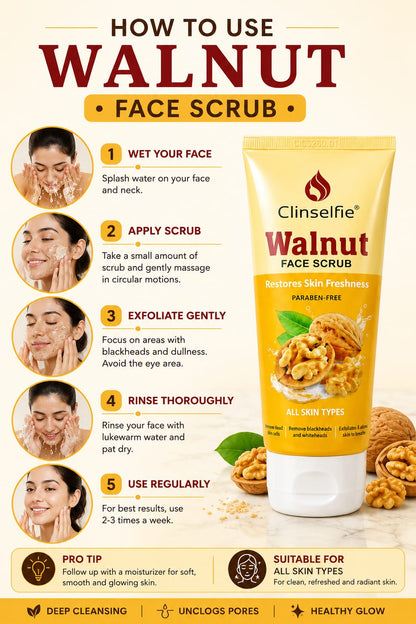 Clinselfie Walnut Face Scrub